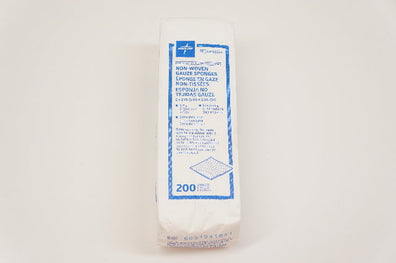 Medline NON25223 Non-Woven Gauze Sponges 3-Ply, 2 x 2inch - Pack of 200